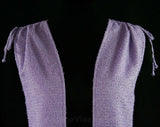 Size 8 Lavender 70s Vest - Shaggy Boucle Light Purple Knit - Sweet Tied Shoulders - 1970s Spring Casual Open Front Layering - Bust 35 / 36