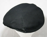 1940s Pancake Hat - Dramatic Tall Tilt Style 40s Millinery - WWII Era Black Felt & Satin Trim - Large Design Like Beret - Richard Original