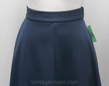 FINAL SALE Size 4 Blueberry A-Line Skirt - 1970s Small Blue Jersey Casual Skirt - Side Slits - Mint Condition - NWT - Deadstock - Waist 24.5
