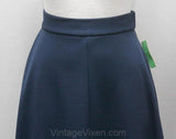 FINAL SALE Size 6 Blueberry A-Line Skirt - 1970s Small Blue Jersey Casual Skirt - Side Slits - Mint Condition - NWT - Deadstock - Waist 25.5