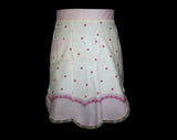 Wonderful 1930s Hearts Cotton Apron - Lavender Purple Sweetheart Novelty Print Apron - Size XS S M - Crochet Trim - Waist 24 to 28 - 30442