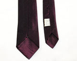 Men's 50s Skinny Tie - Aubergine Silk 1950s Necktie with Geometric Triangles Accent - MidCentury Mens Business Wear - Brown Fuchsia White