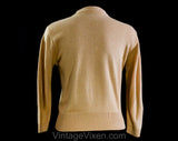 Medium 1950s Toffee Brown Sweater - Size 10 Secretary Style with Grosgrain Bow & 3/4 Length Sleeve - 50s Neutral Pullover Jumper - Bust 38