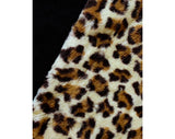 Leopard Faux Fur Fabric Pillow Case - 1950s 1960s Bachelorette Pad Decor - Single Pillowcase Cover - Brown Animal Novelty Print - Raw Edge