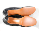Size 8.5 Shoes - Unworn 1960s Black Leather Pumps - Classic 50s 60s Heels - Dated 1959 - Sophisticated NOS Deadstock In Box - Size 8 1/2 B