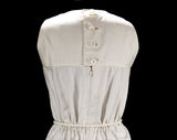 Size 6 White Silk Dress - Mod 60s Sleeveless Summer Sheath - Minimalist Design & Hand Woven Rope Belt - Small 1960s Resort Chic - Bust 34