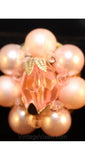 Princess Pink 1950s Pearl Cluster Earrings - Spring Pastel Pink Plastic 50s - Hand-Strung and Wired Beads - Cute Clip-on Earrings - 34696