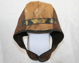 Child's 1930s Aviator Helmet - Brown Cotton Pretend Play Dress Up Boy's Hat - Authentic 20s 30s Cap - Rare Lindbergh Costume Deadstock