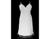 Large 50s White Full Slip - Size 12 Sheer Bias Cut Lingerie with Ruffles - 1950s Pin Up Girl - Powers Model - Summer Dress Slip - Bust 39
