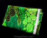 60s Green Cotton Fabric - 2 Yards x 55 Inches - 1960s High Quality Hippie Yardage Titled Ecology Let It Be - Abstract Primordial Botanical