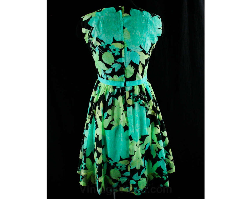 Size 8 Turquoise 1960s Cocktail Dress Size 8 Turquoise 1960s Cocktail Dress