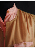 Size 6 Pink Khaki Gauze Dress & Jacket - Femme Soft Airy 80s Summer Dress With Belt - Pastel Cotton Preppy Suit - Bust 34 - Waist 26 to 31