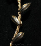 1960s Long-Stemmed Flower Pin - Gold Metal Brooch - Single Flower 60s Lapel Pin - Secretary Style - Mint Condition - 60's Baubles - 36392