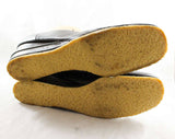 Size 9 Brown Shoes - Unworn 60s Platform - 1960s Mod Leather Pumps - Rounded Toe - Top Stitching - Wedge Heel - NOS 60's Deadstock - 9W Wide