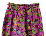 Size 2 Paisley Pants - XS 1960s Purple Tailored Slim Cigarette Pants - Linen Look - 60s Turquoise Blue, Olive Green, Mustard - Waist 24.5