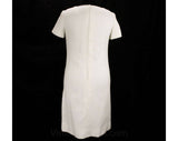 Size 8 White Dress - 1960s Pure White Short Sleeve Sheath - Designer Vera Maxwell Label - Summer 60s Linen Dress - NOS Deadstock - Bust 36