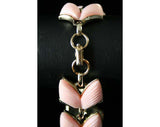 1950s Pink Plastic Chevrons Vintage Bracelet - Spring Summer 1950s Bracelet - Rockabilly Thermoset Jewelry - Femme - V Shape - 40143-1