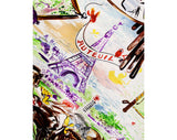 Horse Racing Silk Scarf - Bianchini Ferier Paris - Rare Design for George V Hotel - Jockey's Colors Eiffel Tower - High Stakes At The Races