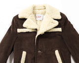 Boys Size 10 Corduroy Coat - 1960s Brown Fall Jacket with Faux Shearling Lining - Boy's 10 to 12 Rustic Fall Autumn Overcoat - Chest 34
