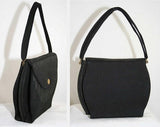 1930s Art Deco Handbag with Pinstripe - 30s Black Purse with Pin Stripes - Rare Deadstock Bag with Original Tag Coin Purse - 39571