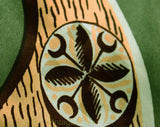 1940s Wide Tie - Sage Green Deco Print WWII 40s Swing Era Satin Mens Necktie - Spinach Chocolate Brown Apricot Peach - Circles & Swirls