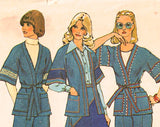 1975 Pant Suit Sewing Pattern - 70s Misses Wrap Jacket Skirt & Wide Leg Trousers - Bust 36 Simplicity 7271 1970s Women's Lib Separates