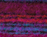 1960s Purple Mohair Scarf - Scottish Aubergine Plum Turquoise & Orange Large Wrap - 1950s 60s Fluffy Fuzzy Light Shawl - 48 x 74 Inches
