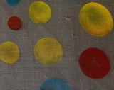 1960s Mod Sheer Scarf - Like Polka Dots on Frosty White Chiffon for Bouffant Hairdos - Red Yellow Blue Geometric Dots - 27 Inches Square