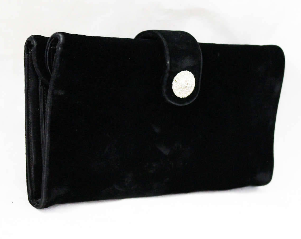 Vintage Clutch Purse | 1920s Black Velvet Evening Bag