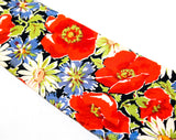 Liberty of London Tie - Poppy Flowers Print Fine Cotton Men's Necktie - Red Blue Chartreuse Green Navy - Preppy 80s Mens - Spring Summer