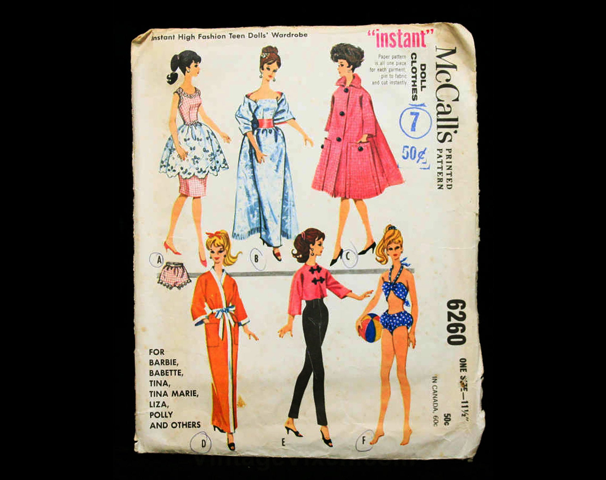 Sewing patterns for dummies 11 1/2 Barbie doll Fashion doll