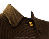 Size 6 1930s Reversible Coat - Authentic 30's Wool Tweed & Cotton Canvas Jacket with Art Deco Buttons - Rustic Ladies Work Wear - Bust 36