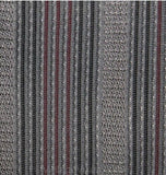 Medium 80s Dress - Size 10 Sterling & Maroon Striped 1980s Dress - Light Gray Dark Red - Short Sleeve With Belt - Bust 38 - Fall Spring