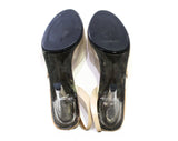 Size 6 Crystal Clear Shoes - See Through Transparent Heels by Onex - 1980s Vinyl & Lucite Heels - Taupe Slingbacks - Sexy Glass Slipper Look