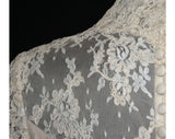 Size 4 Wedding Dress - Exquisite 1960s Chantilly Lace Bridal Gown with Detachable Train - Small 60s Wedding Deadstock - Bust 33 - 32762-1