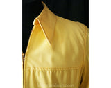 Men's Medium Rayon Windbreaker - Yellow 1960s Jacket with Very 40s Look - Jack Nicklaus Weatherflight - Cold Rayon - Metal Zip & Buckles