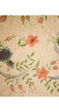 Made in Paris - 1950s Souvenir Scarf - Spring Flowers & Ribbon Motif - Hand Painted Watercolor - Graceful Street Artist Painting - 37995