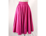 Size 6 Orchid Purple Skirt - Exquisite Designer Silk Shantung Full Circle Formal Skirt - Dan DeSantis - Fuchsia Pink 1980s 90s - Waist 26