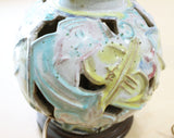 1930s Jazz Orchestra Lamp - Marvelous Musician Music Novelty Scene 30s 40s Art Deco - Pastel Pink Blue Yellow Ceramic & Asian Wood Base