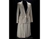 Size 8 Raw Silk Suit - Late 70s Neutral Flaxen Beige - Roth Le Cover Deadstock 1970s 80s Jacket & Skirt - 225 Dollars Tag - Waist 27 - 31222