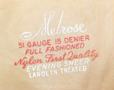 3 Pairs Seamed Cuban Heel Stockings - 1940s 50s Hosiery - Golden Honey Taupe Hue - Size 9 15 Denier - Three Evening Sheer Sets - Melrose NIB