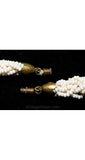Braided Beads Necklace - 1950s Jewelry Made By Hand - White Glass Seed Beads - 50s Timeless Chic - Classic Beauty - 36459-1