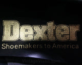 Size 7 M Leather Loafers by Dexter - High Quality - 1980s - Fine Black Leather Shoes - Preppie - Stacked Wood Heels - Deadstock -43236-1