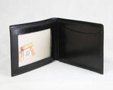 1940s Fine Black Wallet - Exquisite Italian Leather with Gold Pin Striping - Made in Italy - 40s 50s NOS Deadstock - Gift Idea - 49209-2