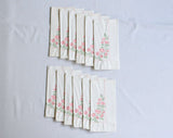 50s Hostess Set - Set of 12 Matching Paper Napkins, Place Mats, Square Napkins, Coasters - Paper Luncheon Linens - 1950s Femme Pink Roses