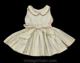 Girl's 2T 3T 1950s Dress - Modern Art Color Block Cotton - Toddler Childs Size 2 Sleeveless 50s Frock - Brown Blue Orange Yellow - Chest 23