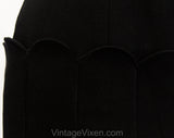 Size 12 Black Pants - Designer Karl Lagerfeld 1990s Wide Leg Large 1940s Style Gaucho Trousers - Scalloped Hip Seam Pockets - Waist 30.5