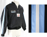 Men's Medium Racing Jacket - Black Sporting Nylon Windbreaker with Mercury Marine Logo - Late 70s Early 80s - NWT Deadstock - Chest 42