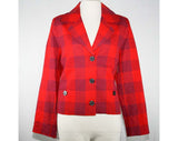 Size 4 Summer Suit - Sasson 1980s Red & Magenta Plaid Linen Suit - Kikit by Maurice Sasson - Pink Checks - Deadstock - Waist 25.5 - 38962-1