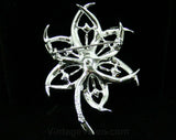 Exceptionally Pretty Flower Pin - 60s Sarah Coventry Brooch - 1960s - Bright Rhinestones & Grey Rhinestone Details - Mint Condition - 42496